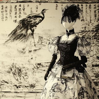 Tealglass Phytography style, Midjourney V6.1: haute-couture fashion outfit