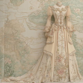 Luminarch style, Midjourney V6.1: haute-couture fashion outfit