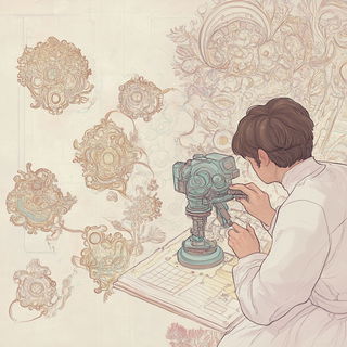 Luminarch style, Midjourney V6.1: editorial illustration for popular scientific magazine cover