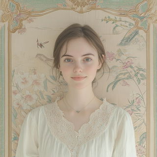 Luminarch style, Midjourney V6.1: photographic portrait of female protagonist