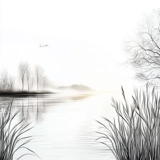 Astral Etchcraft style, Midjourney V6.1: realistic landscape photograph of quiet dawn