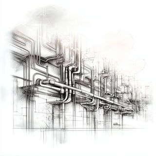 Astral Etchcraft style, Midjourney V6.1: technical infrastructure blueprint schematics