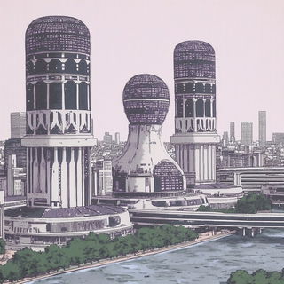 Cinemagma style, Midjourney V6.1: megacity with futuristic bioarchitecture
