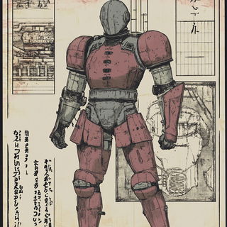 Cinemagma style, Midjourney V6.1: concept art character design of retropunk steam knight