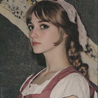 Cinemagma style, Midjourney V6.1: photographic portrait of female protagonist