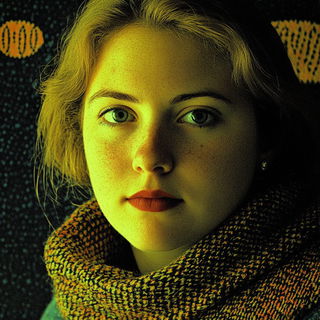 Jungle Accordionism style, Midjourney V6.1: photographic portrait of female protagonist