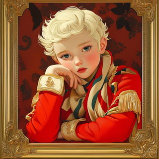 Bloodhaze Orrery style, Midjourney V6.1: classical 18th-century oil painting