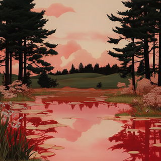 Bloodhaze Orrery style, Midjourney V6.1: realistic landscape photograph of quiet dawn
