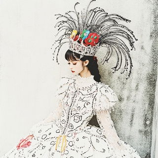 Castellune style, Midjourney V6.1: haute-couture fashion outfit