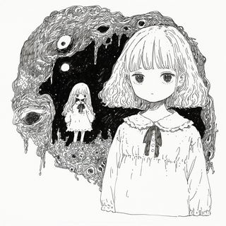Castellune style, Midjourney V6.1: black-and-white manga comic strip