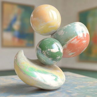 Coppercoil Letterform style, Midjourney V6.1: abstract 3D render