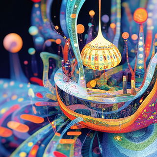 Citrine Biomechanical Array style, Midjourney V6.1: abstract 3D render