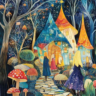 Citrine Biomechanical Array style, Midjourney V6.1: retro fairy-tale illustration