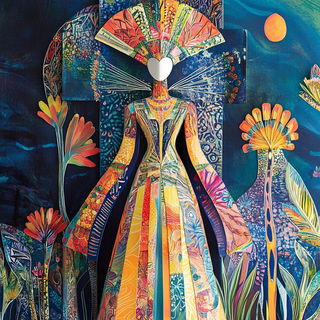 Citrine Biomechanical Array style, Midjourney V6.1: haute-couture fashion outfit