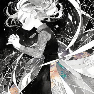 Citrine Biomechanical Array style, Midjourney V6.1: black-and-white manga comic strip