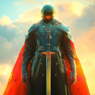 Banded Caravan Chromatics style, Midjourney V6.1: concept art character design of retropunk steam knight