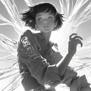 Banded Caravan Chromatics style, Midjourney V6.1: black-and-white manga comic strip