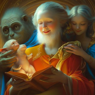 Banded Caravan Chromatics style, Midjourney V6.1: classical 18th-century oil painting