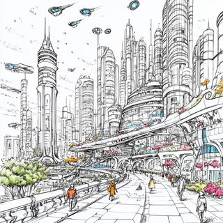 Lithicircle style, Midjourney V6.1: megacity with futuristic bioarchitecture