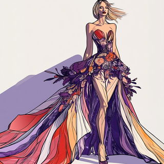 Atelier Keshui style, Midjourney V6.1: haute-couture fashion outfit
