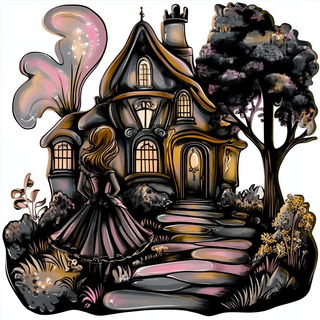 Folkloriform style, Midjourney V6.1: retro fairy-tale illustration