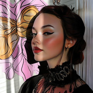 Folkloriform style, Midjourney V6.1: photographic portrait of female protagonist