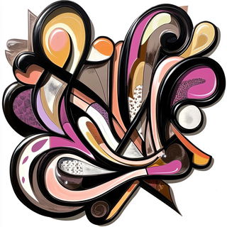 Folkloriform style, Midjourney V6.1: typographic composition with large letters