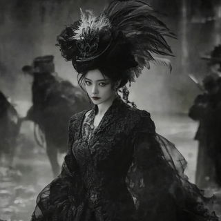 Cineforge style, Midjourney V6.1: haute-couture fashion outfit