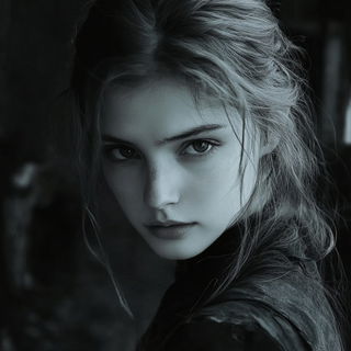 Cineforge style, Midjourney V6.1: photographic portrait of female protagonist