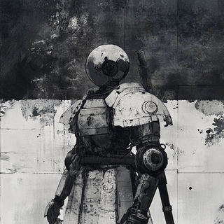 Olivewire Ink Cartographers style, Midjourney V6.1: concept art character design of retropunk steam knight