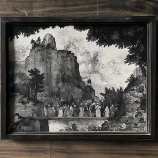 Olivewire Ink Cartographers style, Midjourney V6.1: classical 18th-century oil painting