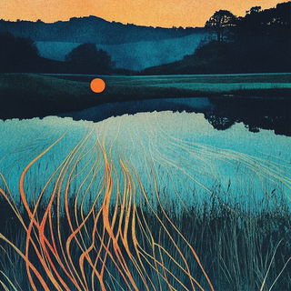 Tealmarket Theatrum style, Midjourney V6.1: realistic landscape photograph of quiet dawn