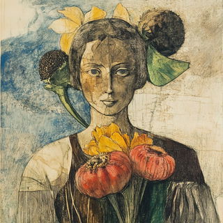 Mycoblossom style, Midjourney V6.1: traditional folk art