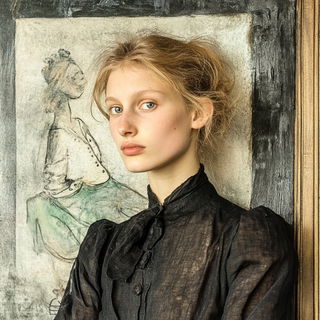 Mycoblossom style, Midjourney V6.1: photographic portrait of female protagonist
