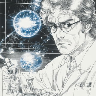 Ochre Moonline style, Midjourney V6.1: editorial illustration for popular scientific magazine cover