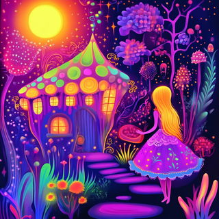 Lavendark style, Midjourney V6.1: retro fairy-tale illustration