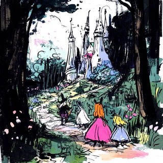 Stratowash style, Midjourney V6.1: retro fairy-tale illustration