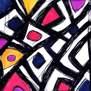 Stratowash style, Midjourney V6.1: creative pattern composition