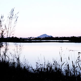 Stratowash style, Midjourney V6.1: realistic landscape photograph of quiet dawn