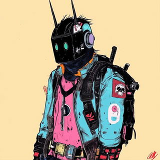 Crescent Plate Phenomenon style, Midjourney V6.1: concept art character design of retropunk steam knight