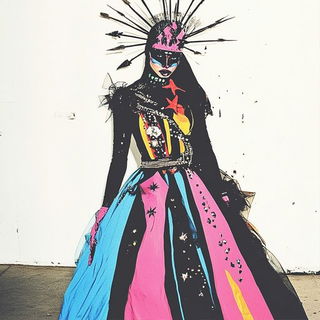 Crescent Plate Phenomenon style, Midjourney V6.1: haute-couture fashion outfit
