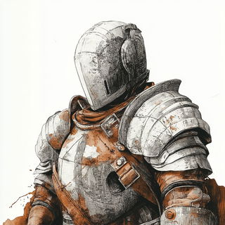 Canalcut style, Midjourney V6.1: concept art character design of retropunk steam knight