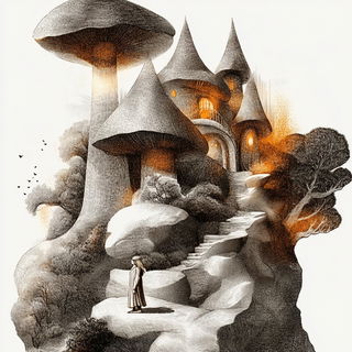 Canalcut style, Midjourney V6.1: retro fairy-tale illustration