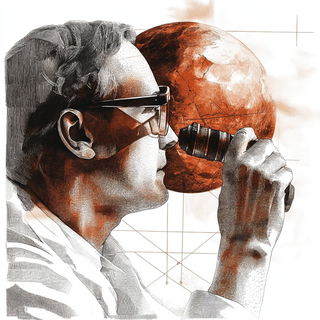Canalcut style, Midjourney V6.1: editorial illustration for popular scientific magazine cover