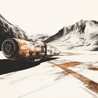 Canalcut style, Midjourney V6.1: cinematic shot from sci-fi movie