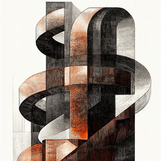 Canalcut style, Midjourney V6.1: typographic composition with large letters