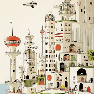 Astralgrass style, Midjourney V6.1: megacity with futuristic bioarchitecture