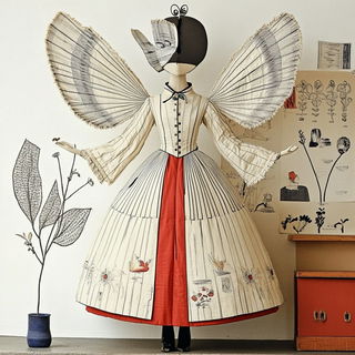 Astralgrass style, Midjourney V6.1: haute-couture fashion outfit