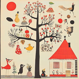 Astralgrass style, Midjourney V6.1: traditional folk art
