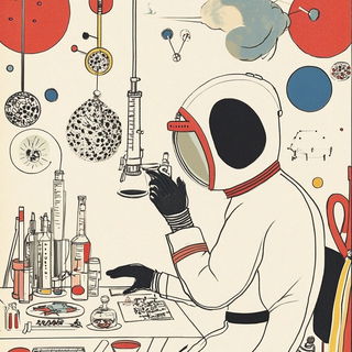 Astralgrass style, Midjourney V6.1: editorial illustration for popular scientific magazine cover